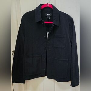 PAIGE Classic Black Button-Up Shirt Sutton Jacket-NWT